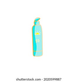 suncare cosmetic spray bottle, vector illustration