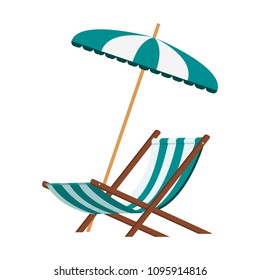 Sunchair and umbrella