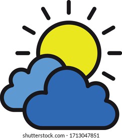 sun,cloud icon vector illustration flat