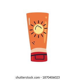suncream flat style icon design, Summer vacation and tropical theme Vector illustration