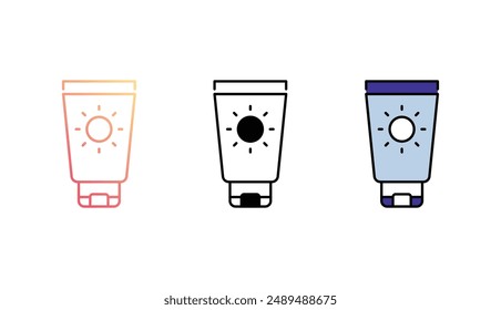 Diseño de icono de crema de sol con fondo blanco ilustración de stock