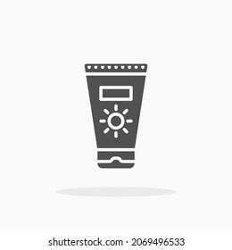 Suncream icon. Solid Glyph style. Vector illustration. Enjoy this icon for your project.