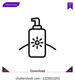 sun-cream icon vector . Best modern, simple, isolated, application ,seasons icons, logo, flat icon for website design or mobile applications, UI / UX design vector format