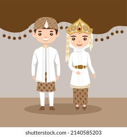 Sunda couple bride and groom in traditional wedding dress sunda culture