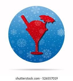 sundae christmas icon in circle