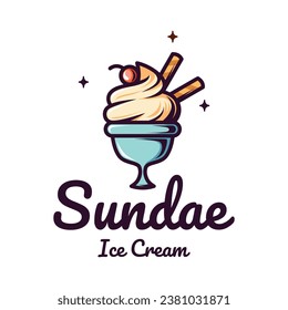 Delicias de Sundae: Diseño de un logo colorido y lúdico para una marca de helado