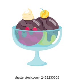 Sundae dessert flat sticker is up for premium use