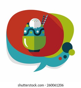 sundae flat icon with long shadow,eps10