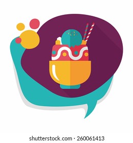 sundae flat icon with long shadow,eps10