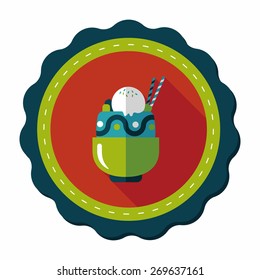 sundae flat icon with long shadow,eps10