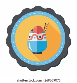 sundae flat icon with long shadow,eps10