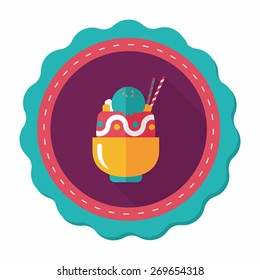 sundae flat icon with long shadow,eps10