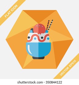 sundae flat icon with long shadow,eps10
