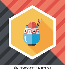 sundae flat icon with long shadow,eps10