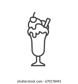 Sundae ice cream line icon.