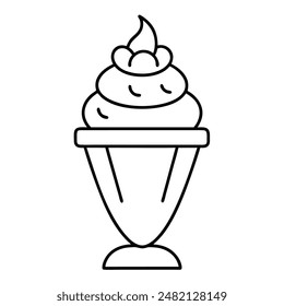 Sundae ice cream vector icon. filled flat sign for mobile concept and web design. Whipped ice cream dessert glyph icon. Symbol, logo illustration. Vector graphics
