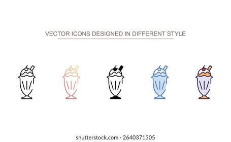 Sundae icon design with white background stock illustration