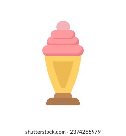 sundae icon flat style vector