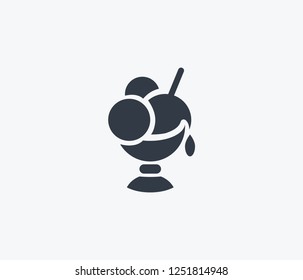 Sundae icon isolated on clean background. Sundae icon concept drawing icon in modern style. Vector illustration for your web mobile logo app UI design.