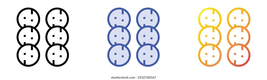 sundae icon. Linear, Blue Fill and Gradient Style Design Isolated On White Background