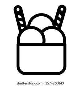 sundae icon outline vector design