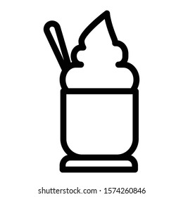 sundae icon outline vector design