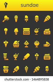 sundae icon set. 26 filled sundae icons.  Simple modern icons about  - Ice cream, Cream