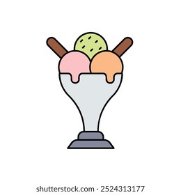 sundae icon with white background vector stock illustration