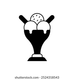 ícone sundae com fundo branco vetor ilustração stock