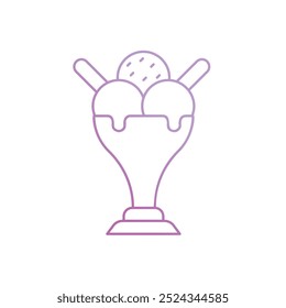 sundae icon with white background vector stock illustration
