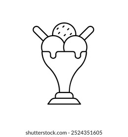 sundae icon with white background vector stock illustration