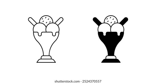 sundae icon with white background vector stock illustration