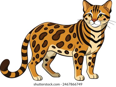 A sundae leopard cat vector artwork illustration