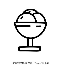 sundae line vector doodle simple icon design