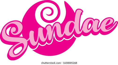 sundae logo pink ice cream summer