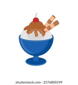 Sundae, Sweets Vector Illustration Isolated