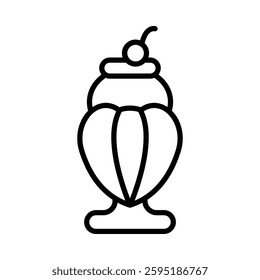 Sundae Vector Line Icon Design