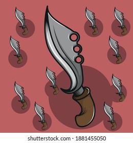 
Sundanese cultural dagger knife icon