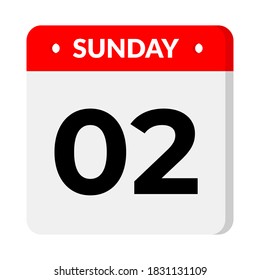 Vector de icono del calendario del domingo 02 