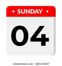 Sunday 04 calendar icon vector illustration