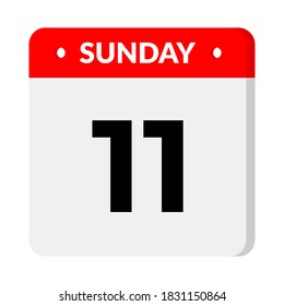 Sunday 11 calendar icon vector illustration