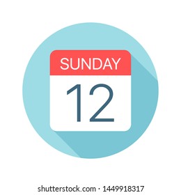 Sunday 12 - Calendar Icon - Vector Illustration