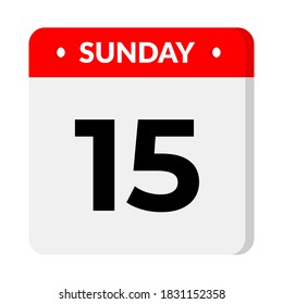 Sunday 15 calendar icon vector 
