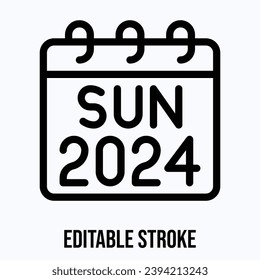 Sunday 2024 Calendar, Vector Calendar.
