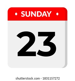 Sonntag, 23 Kalendersymbol, Vektorgrafik 