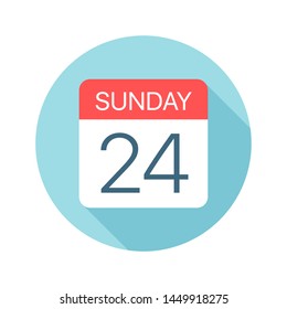 Sunday 24 - Calendar Icon - Vector Illustration