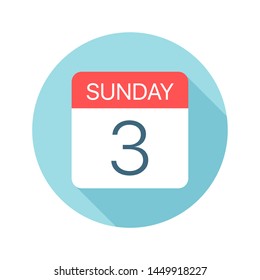 Sunday 3 - Calendar Icon - Vector Illustration