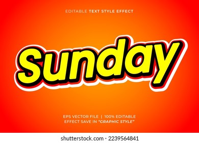 Sunday 3D editable text effect template