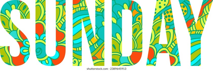 Sunday artistic name with floral pattern texture