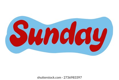 Sunday in bold hand lettering style for weekly theme. Perfect for planner and calendar design.